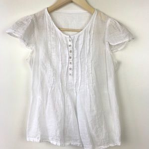 Vintage | Crochet Short Sleeve Ruffle Front Top